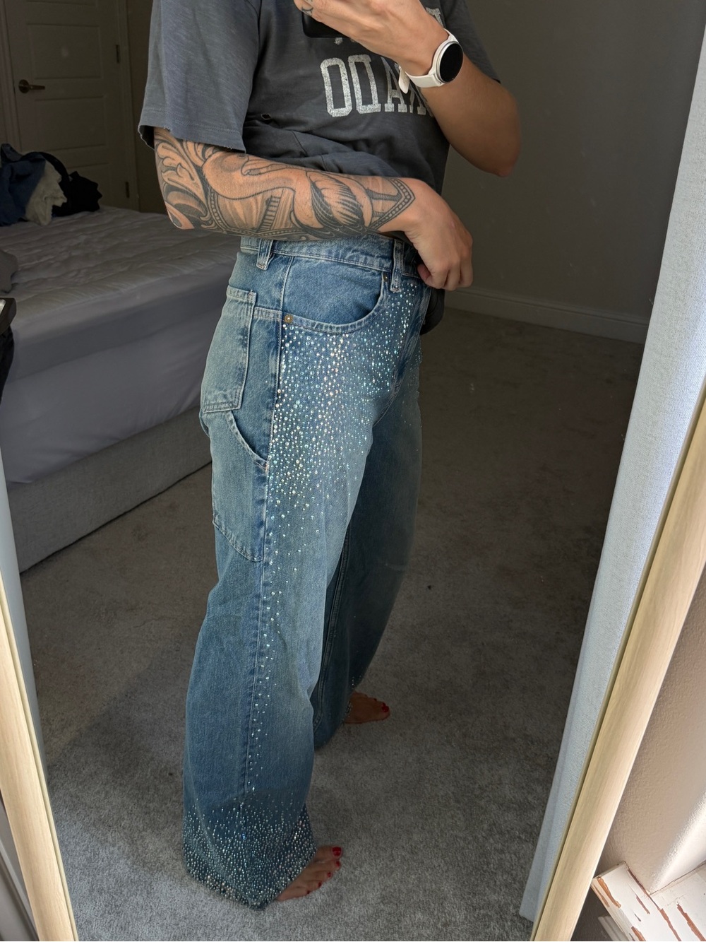 We The Free/Free People Tinsley Baggy High Rise Straight Leg Jeans